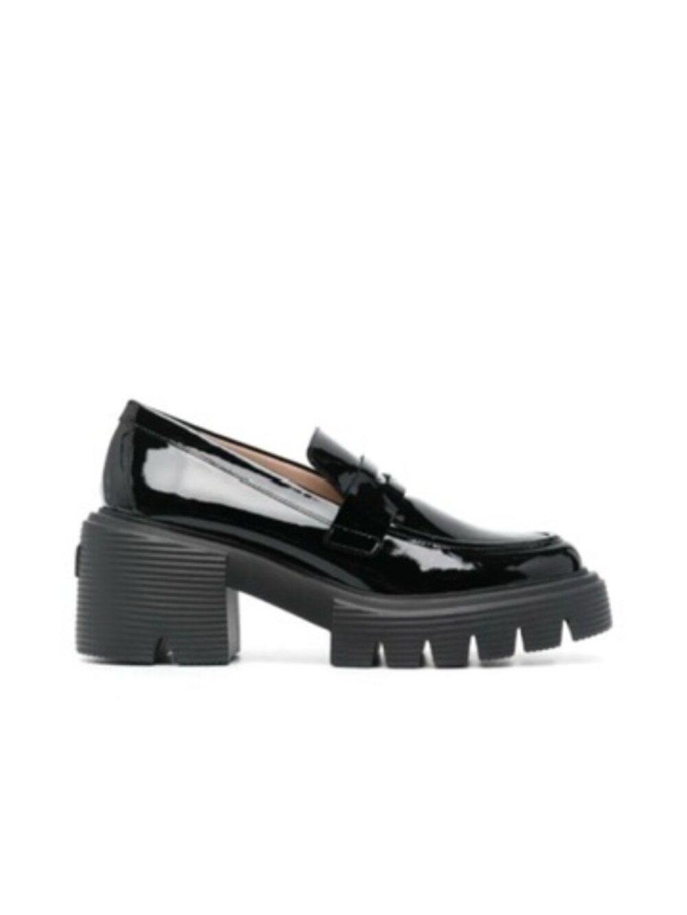 New Stuart Weitzman Soho Patent Leather Loafer Black Sz 8